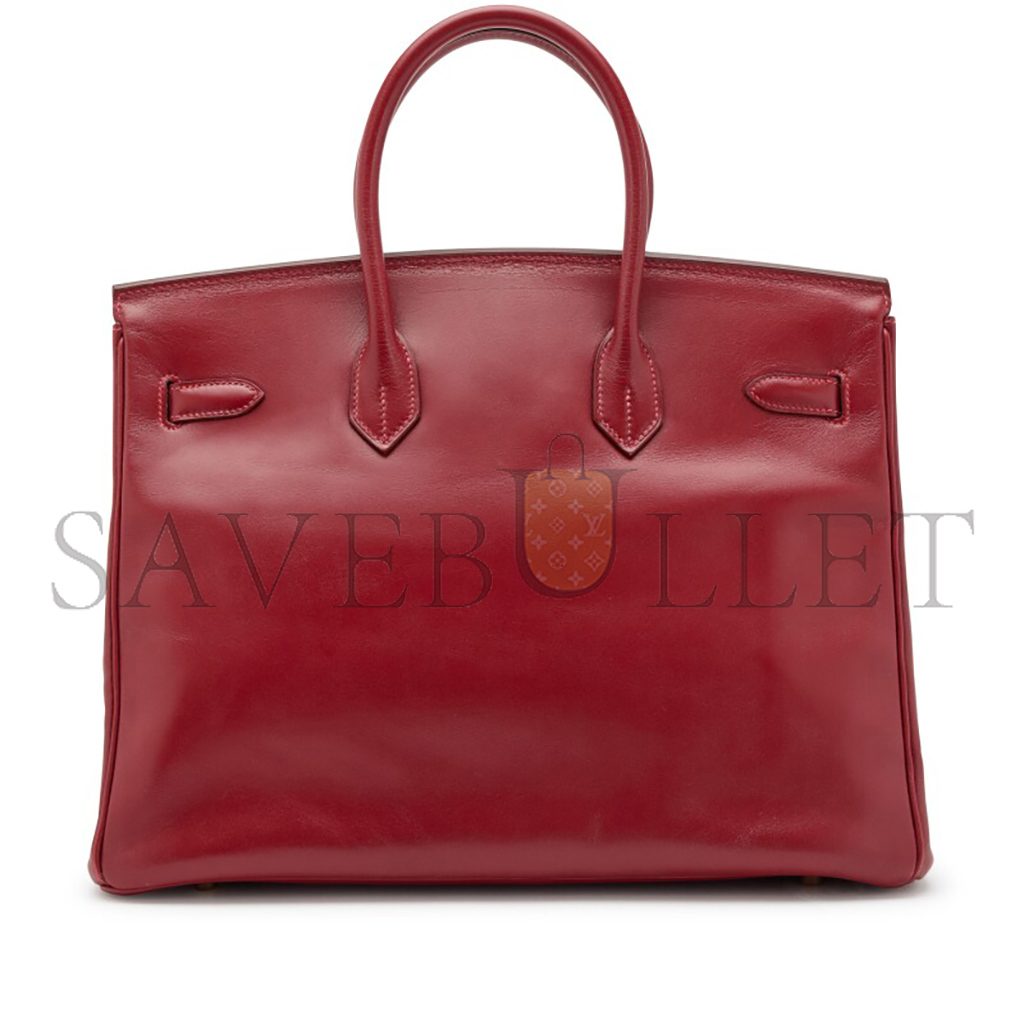 H**mes birkin 30 box leather red gold buckle h029281ck69 (30*23*15cm)